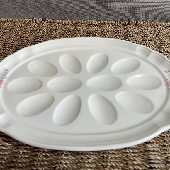 PFALTZGRAFFP - Fluted Deviled Egg Plate Tea Rose - Picture 5 of 5